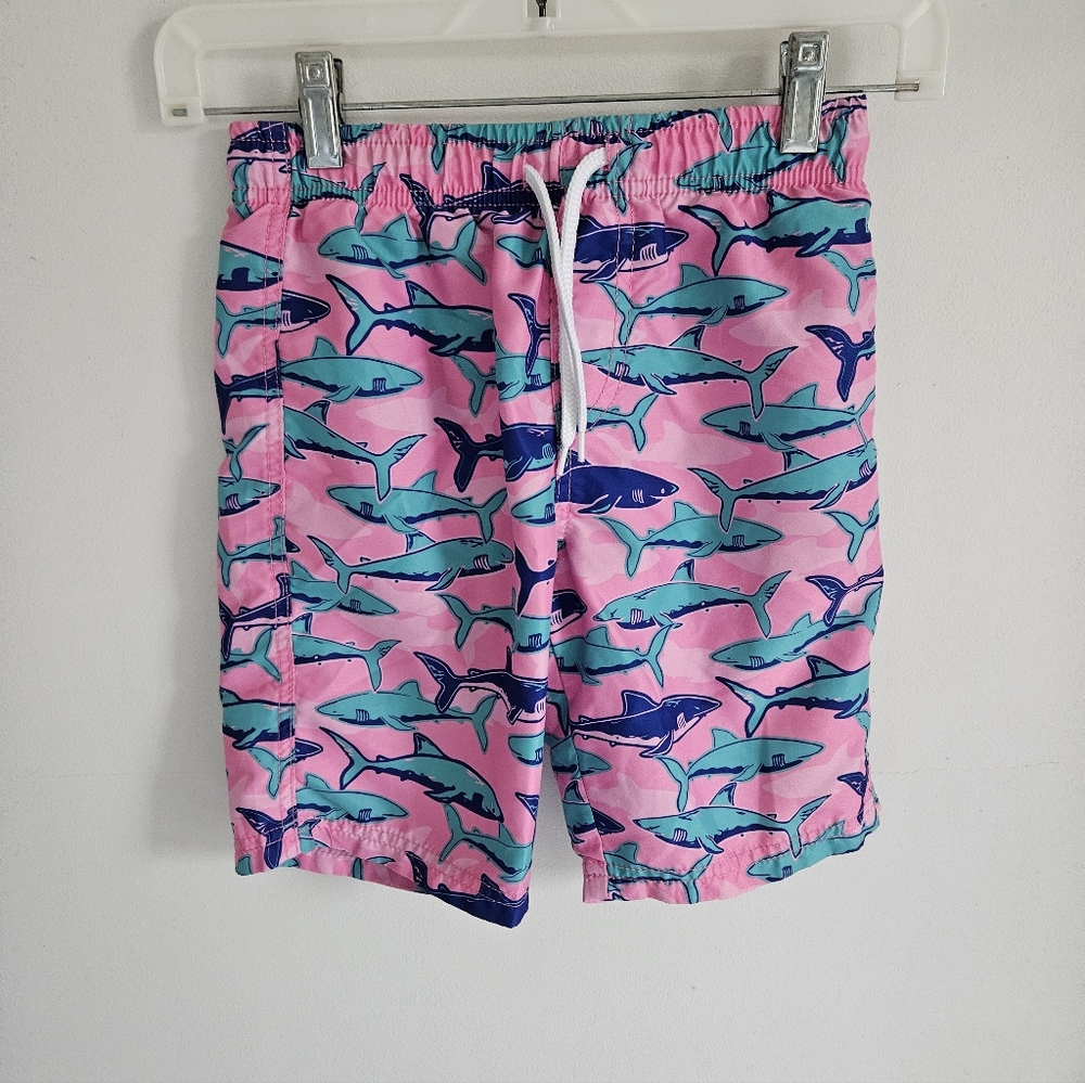 Maamgic Pink and Blue Shark Swim Trunk Shorts